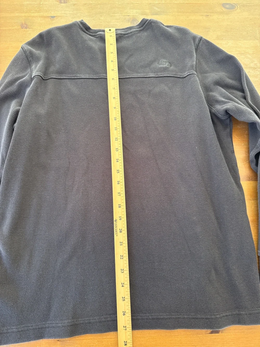 The North Face XL Men's Long Sleeve Crewneck Waffle Heavyweight Shirt - Black